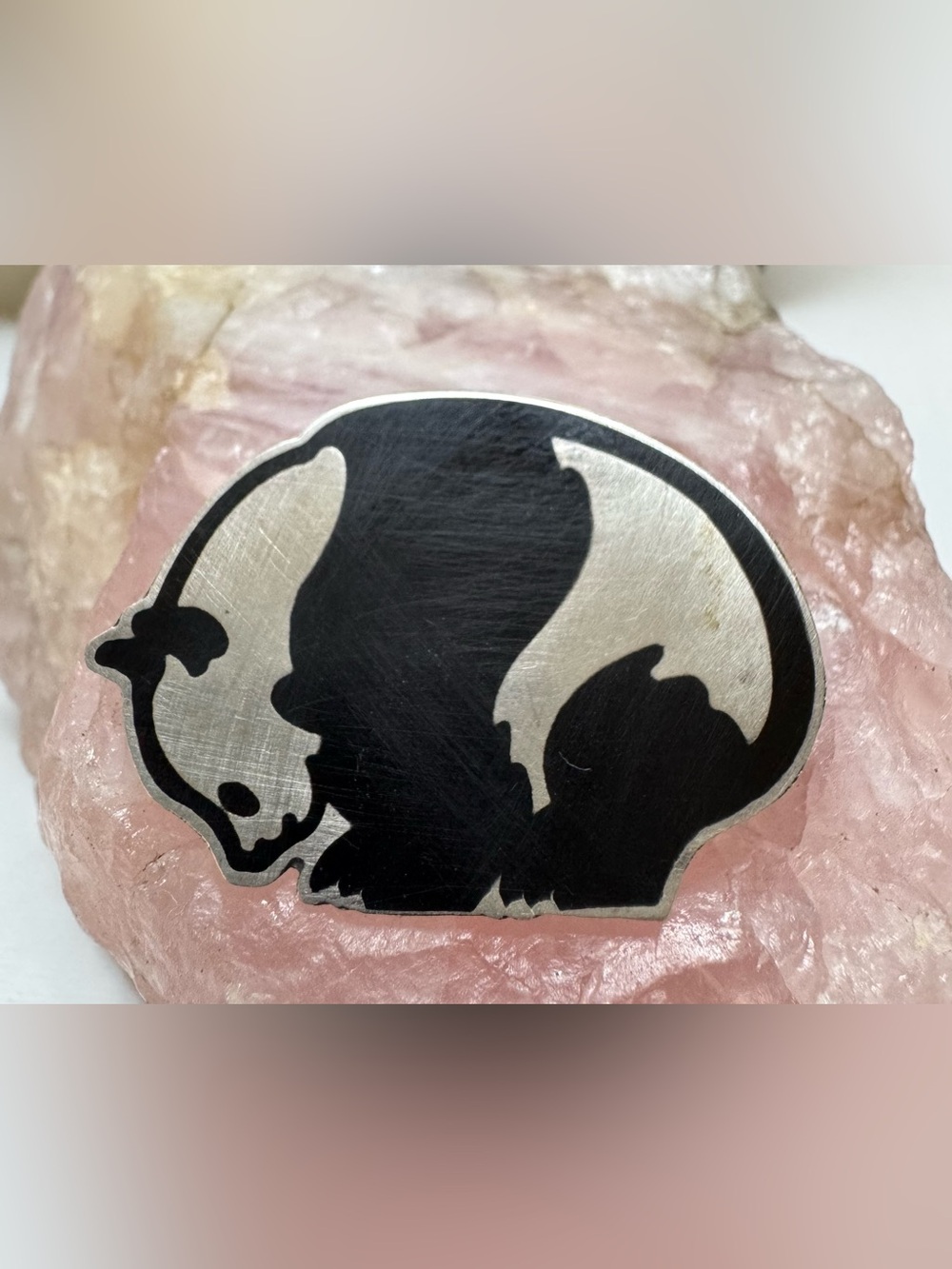 925 Sterling Silver Panda Brooch Pin
